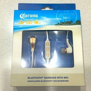Corona Bluetooth Earbuds High Stereo Sound Wireless Earbuds Small White/Gold